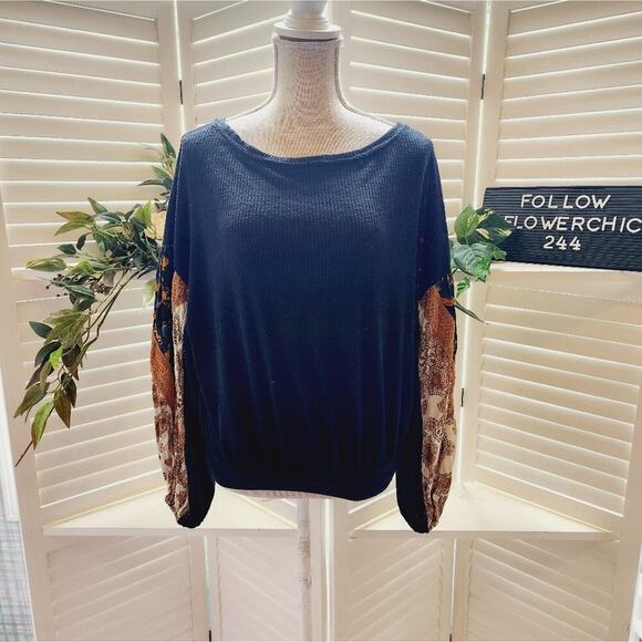 FREE PEOPLE CASUAL CLASH TOP SIZE MED - Picture 2 of 7